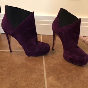 Brian Atwood Purple Suede Boots Sz 39 1/2